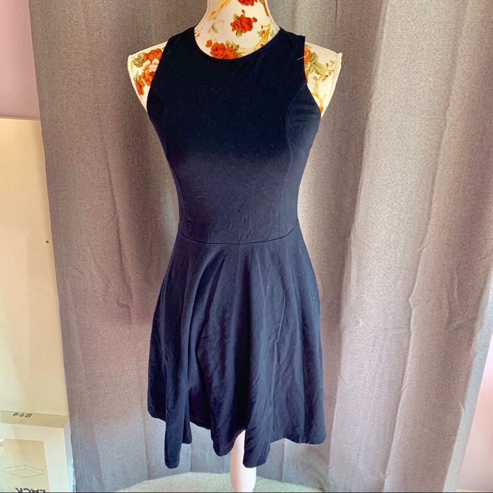 Hollister backless navy skater dress